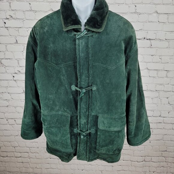 Adventure Bound By Wilson's Green Genuine Suede Heavyweight Coat Size Medium M - Picture 1 of 16